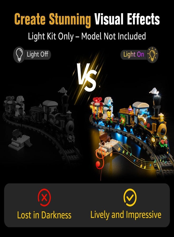 BrickSoul LED Light Up Kit Compatible with Lego Christmas Train 10361 Building Set, Upgraded Christmas Sound Version with Music Playback, Lighting Accessories, Gift for Lego Fans, Not 10361 Building - Image 3